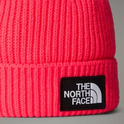 Dzieci The North Face Dziecięca Czapka Beanie Z Mankietem I Prostokątnym Logo TNF