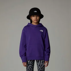Dzieci The North Face Dziewczęca Bluza Oversize Z Kapturem I Pionową Grafiką