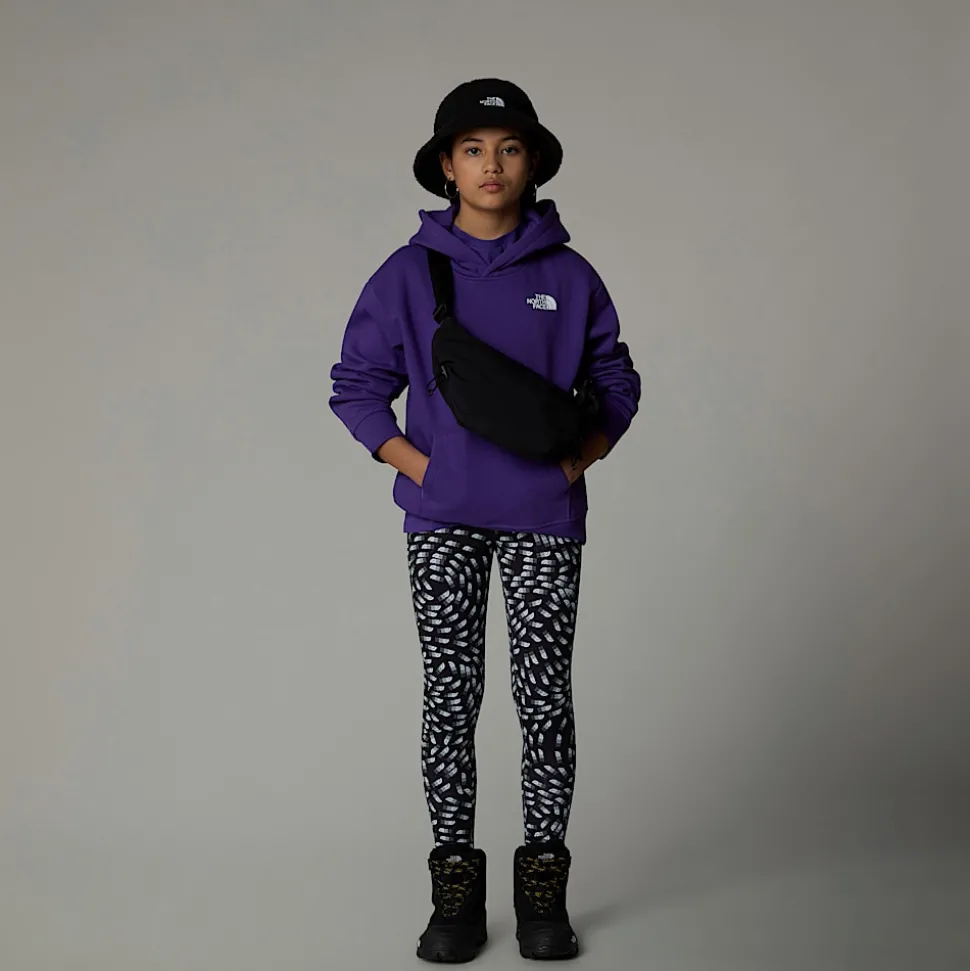 Dzieci The North Face Dziewczęca Bluza Oversize Z Kapturem I Pionową Grafiką