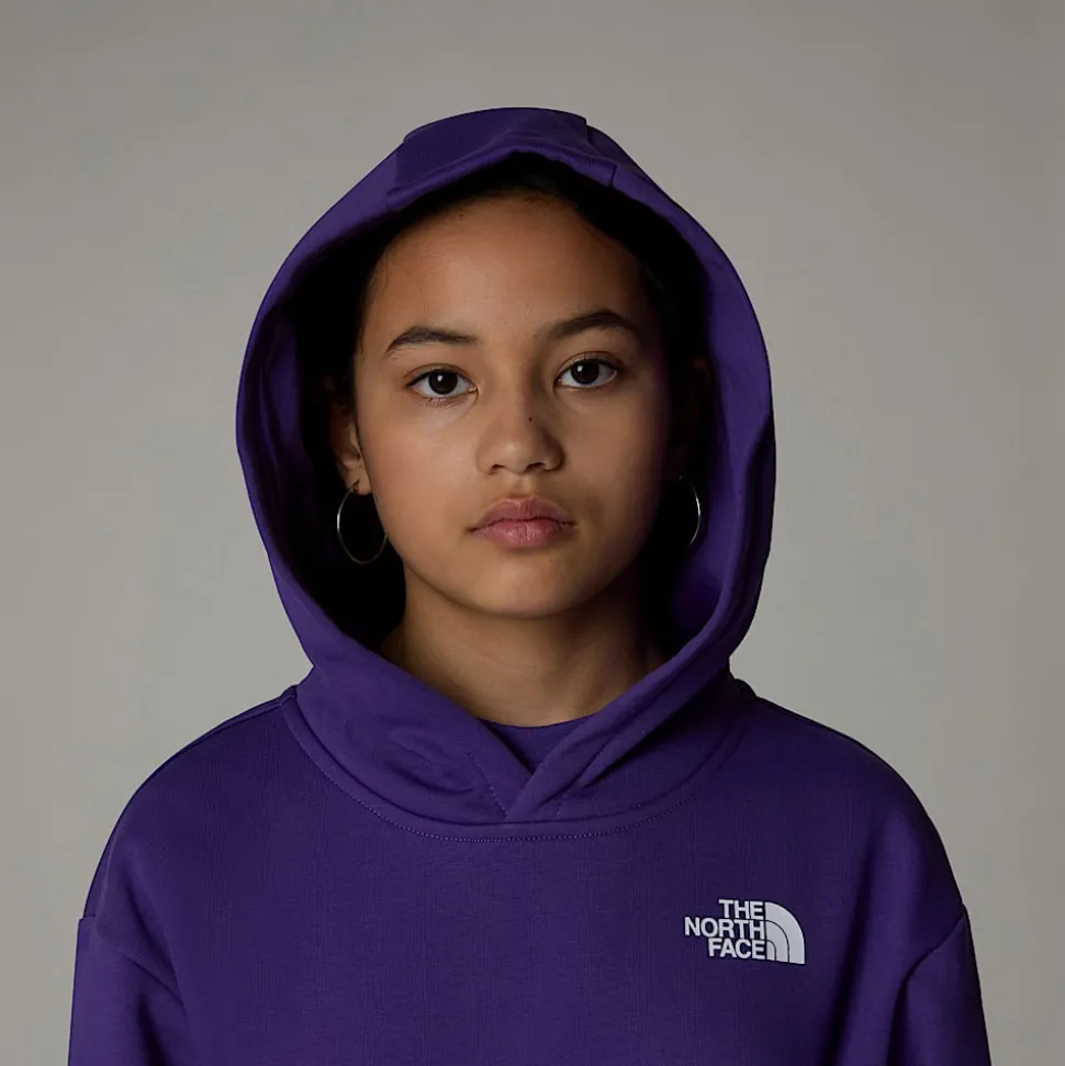 Dzieci The North Face Dziewczęca Bluza Oversize Z Kapturem I Pionową Grafiką