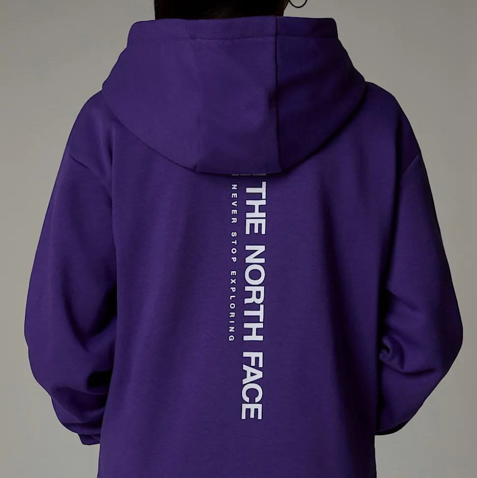 Dzieci The North Face Dziewczęca Bluza Oversize Z Kapturem I Pionową Grafiką