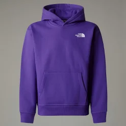 Dzieci The North Face Dziewczęca Bluza Oversize Z Kapturem I Pionową Grafiką