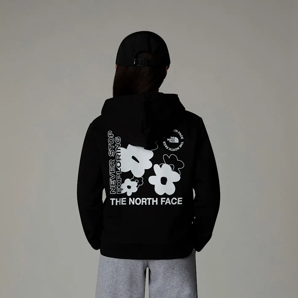 Dzieci The North Face Dziewczęca Luźna Bluza Z Kapturem I Grafiką Flower