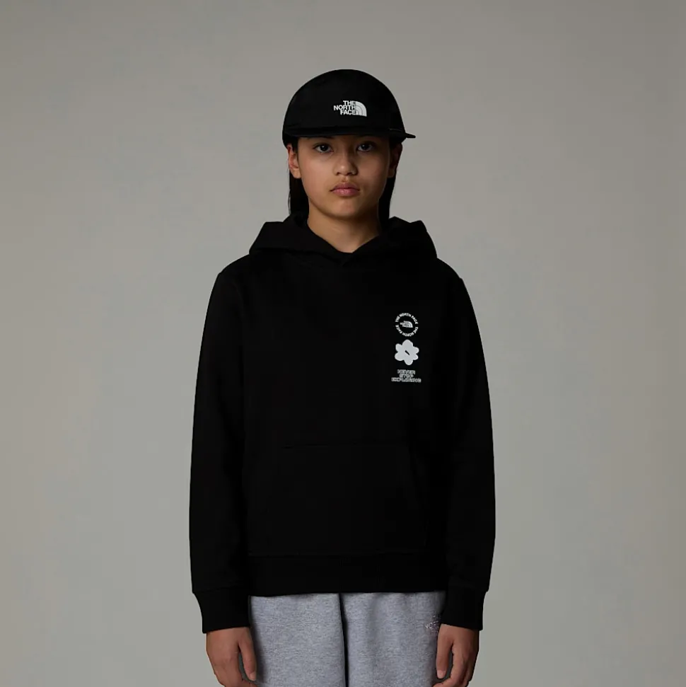 Dzieci The North Face Dziewczęca Luźna Bluza Z Kapturem I Grafiką Flower