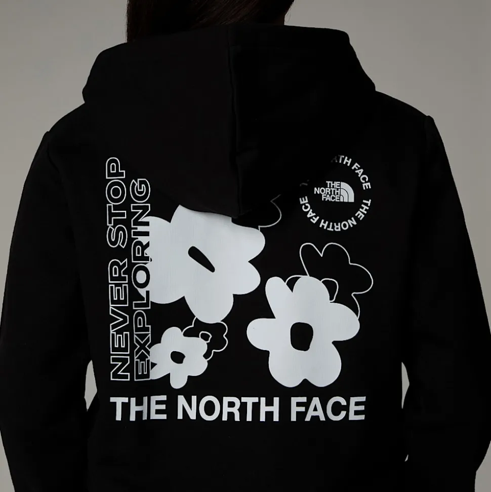 Dzieci The North Face Dziewczęca Luźna Bluza Z Kapturem I Grafiką Flower