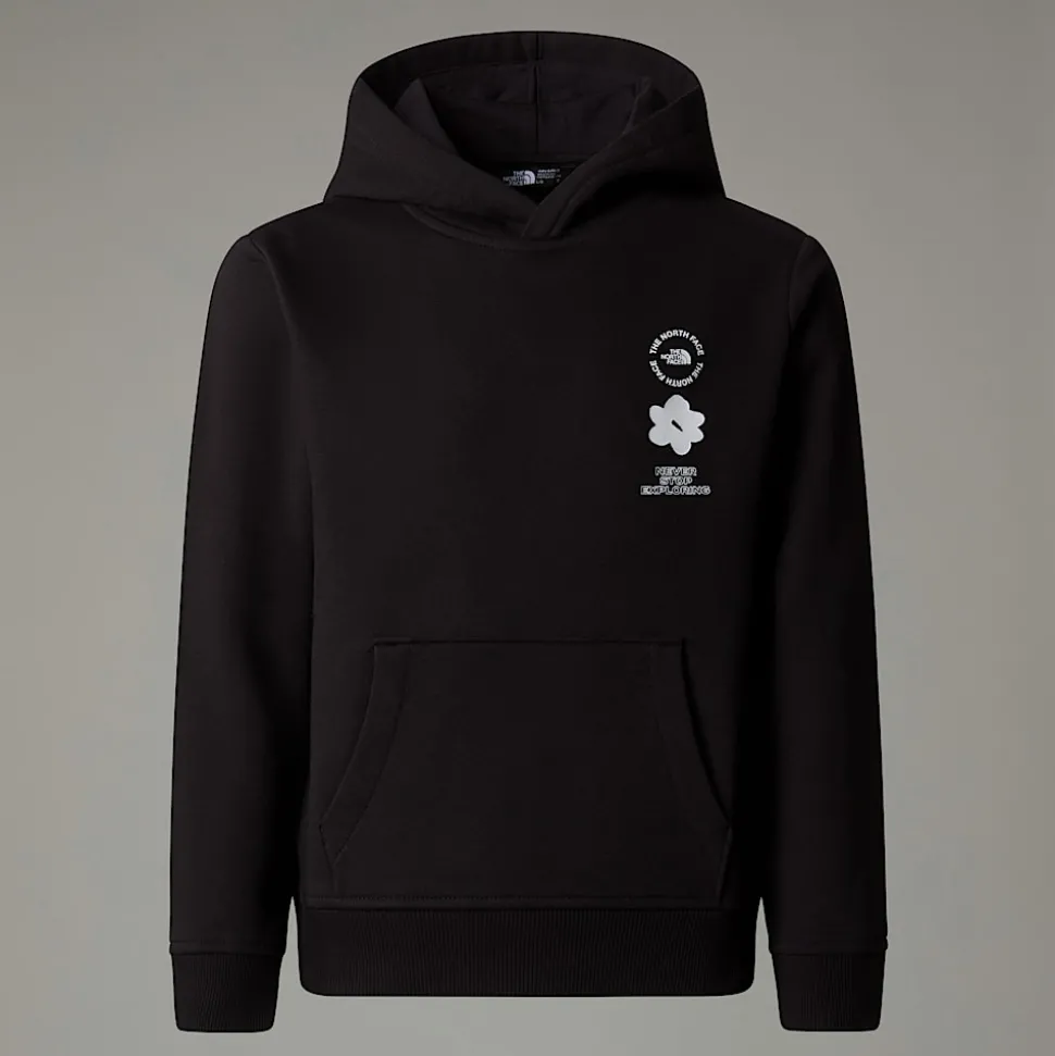Dzieci The North Face Dziewczęca Luźna Bluza Z Kapturem I Grafiką Flower
