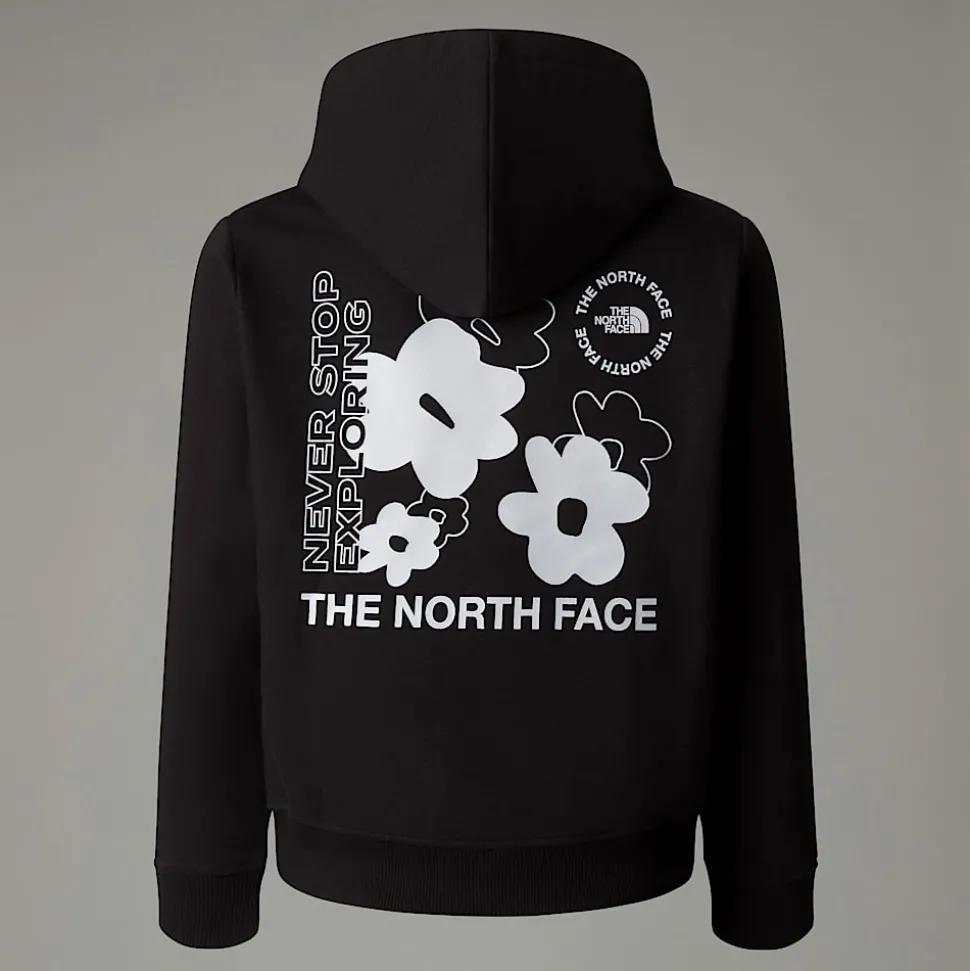 Dzieci The North Face Dziewczęca Luźna Bluza Z Kapturem I Grafiką Flower