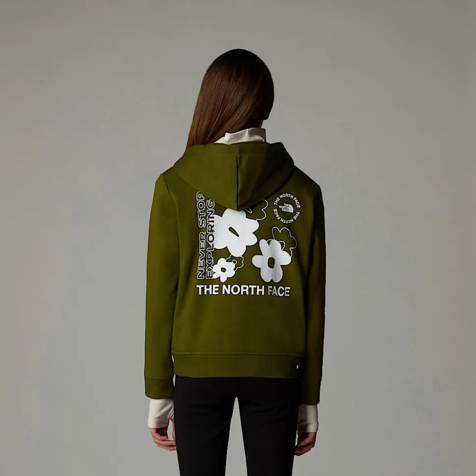 Dzieci The North Face Dziewczęca Luźna Bluza Z Kapturem I Grafiką Flower