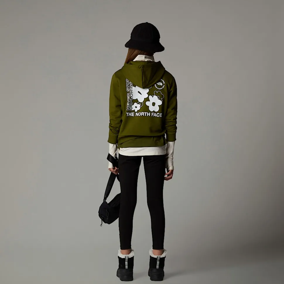 Dzieci The North Face Dziewczęca Luźna Bluza Z Kapturem I Grafiką Flower