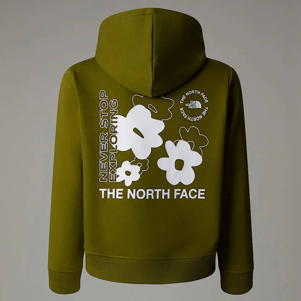 Dzieci The North Face Dziewczęca Luźna Bluza Z Kapturem I Grafiką Flower