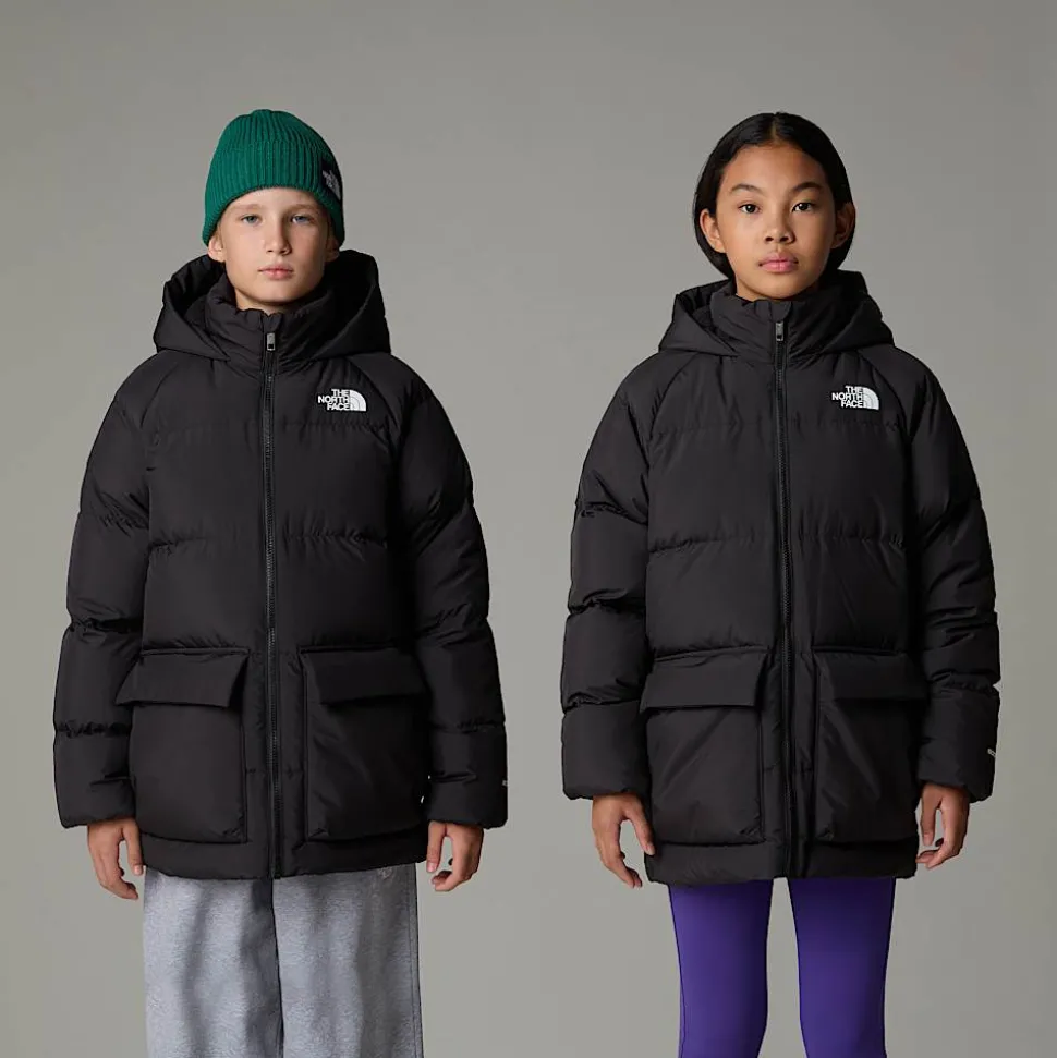 Dzieci The North Face Młodzieżowa Krótka Parka Puchowa Z Polarową Podszewką North