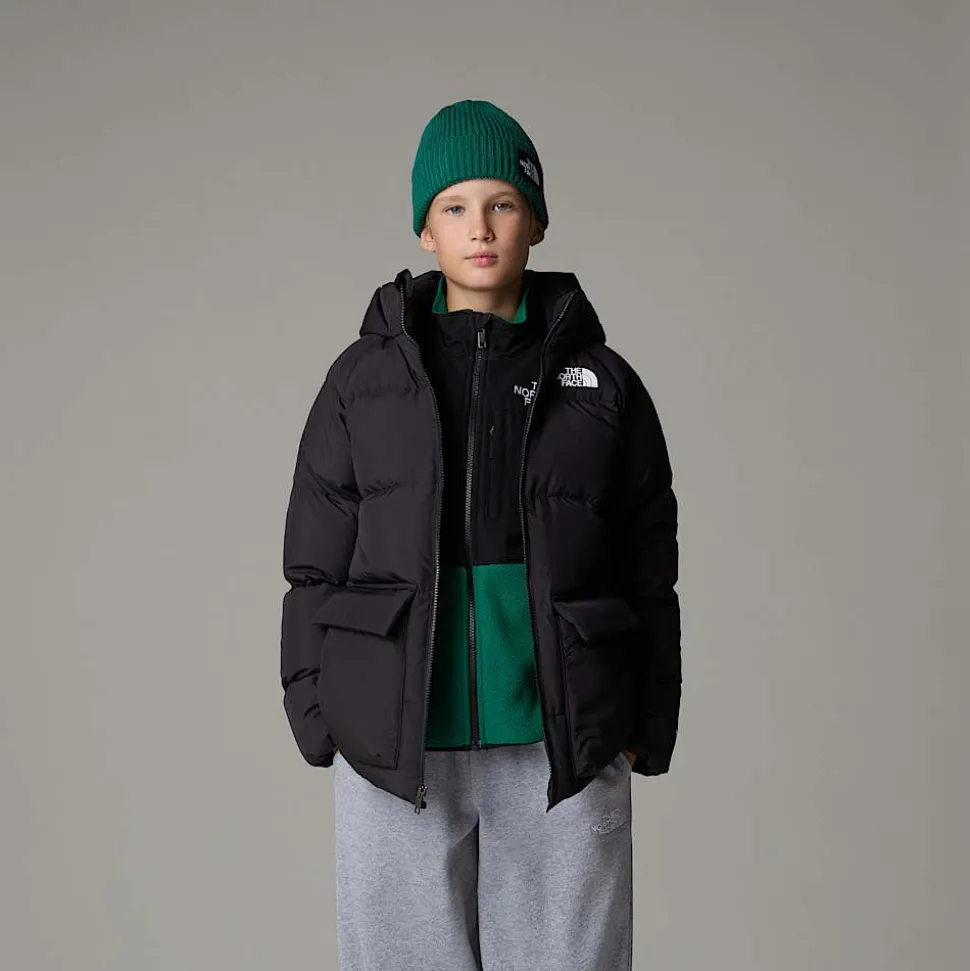 Dzieci The North Face Młodzieżowa Krótka Parka Puchowa Z Polarową Podszewką North