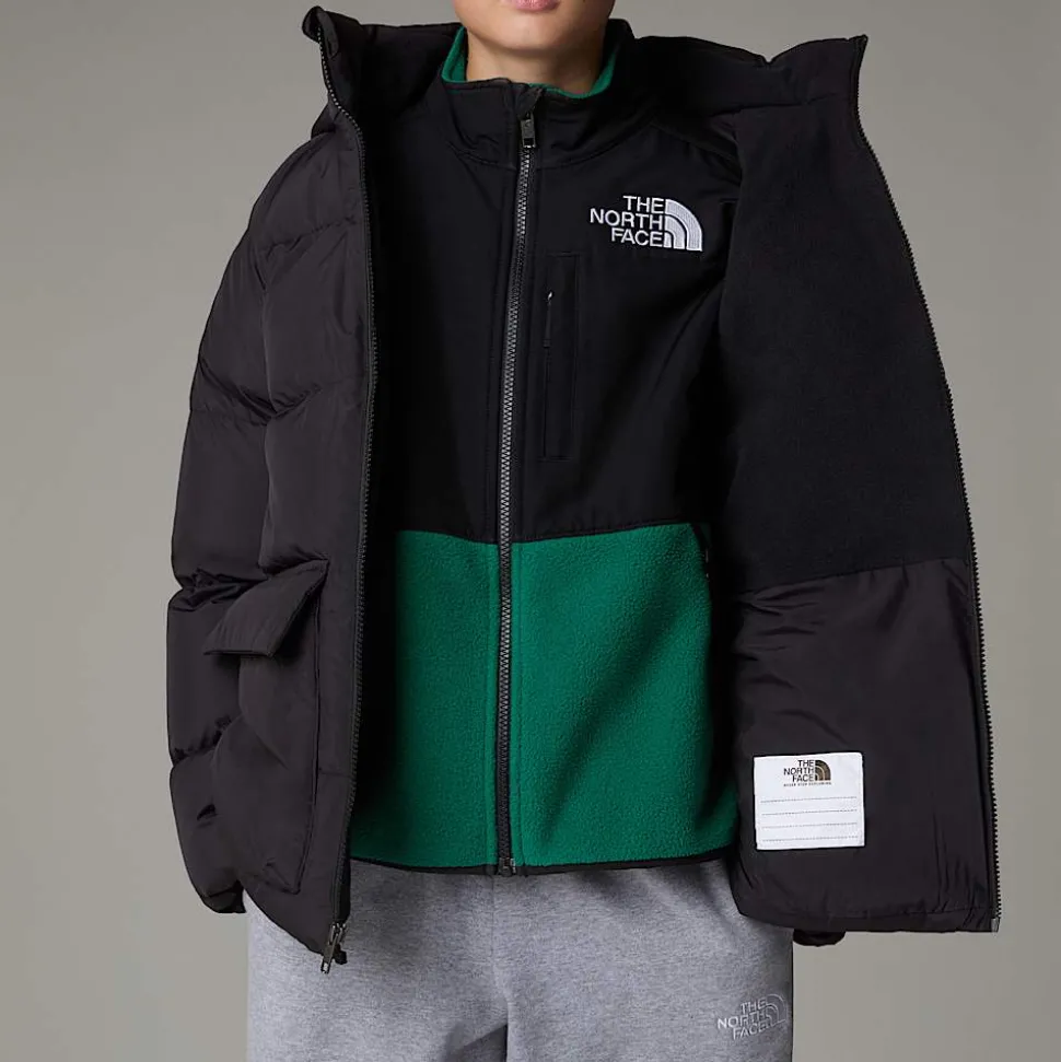 Dzieci The North Face Młodzieżowa Krótka Parka Puchowa Z Polarową Podszewką North