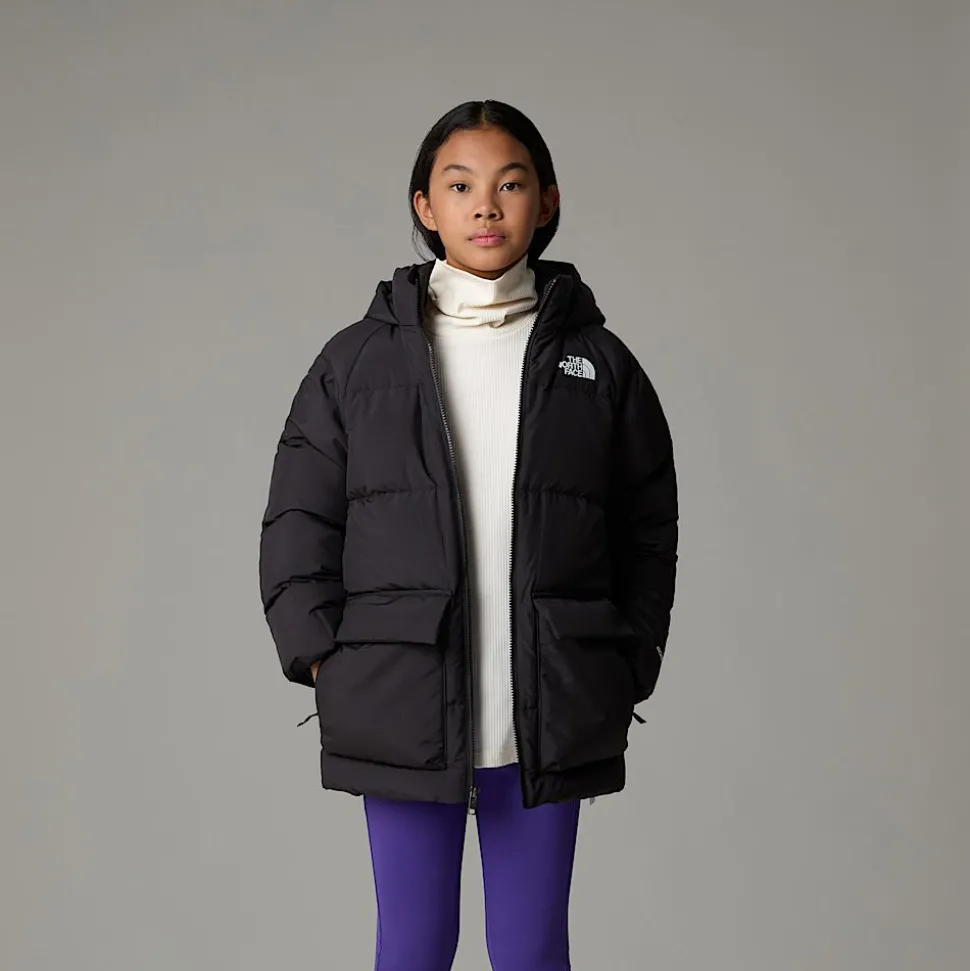 Dzieci The North Face Młodzieżowa Krótka Parka Puchowa Z Polarową Podszewką North