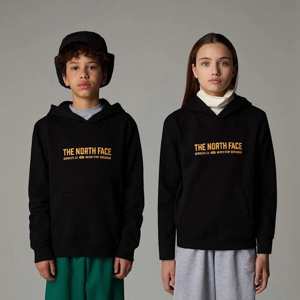 Dzieci The North Face Młodzieżowa Luźna Bluza Z Kapturem I Grafiką Varsity