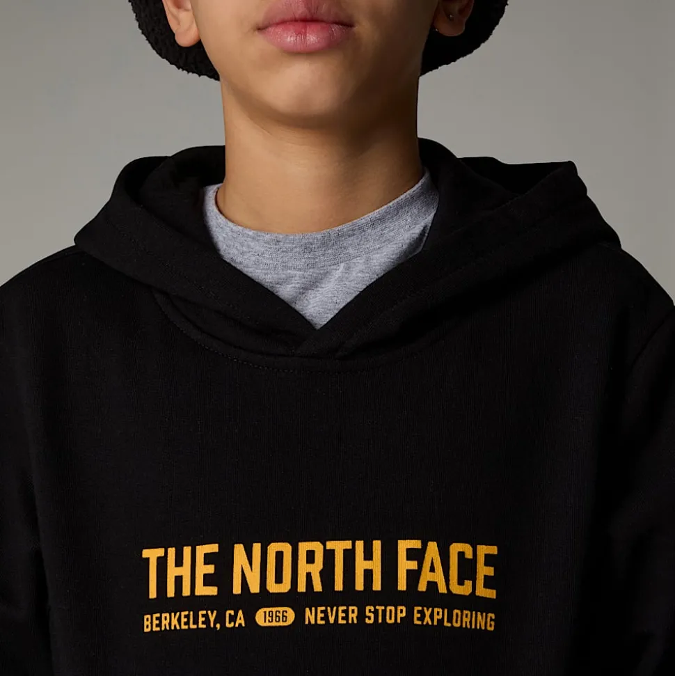 Dzieci The North Face Młodzieżowa Luźna Bluza Z Kapturem I Grafiką Varsity