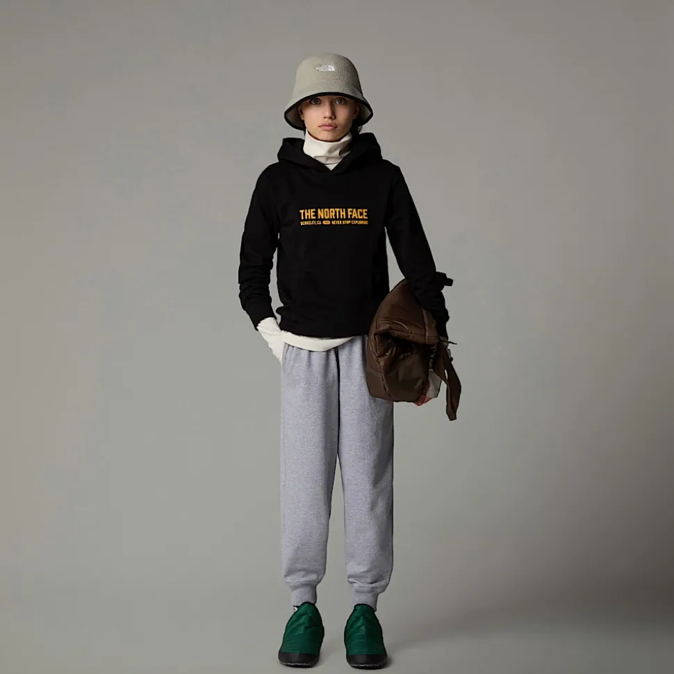 Dzieci The North Face Młodzieżowa Luźna Bluza Z Kapturem I Grafiką Varsity