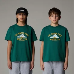Dzieci The North Face Młodzieżowy T-shirt Oversize Z Grafiką Varsity